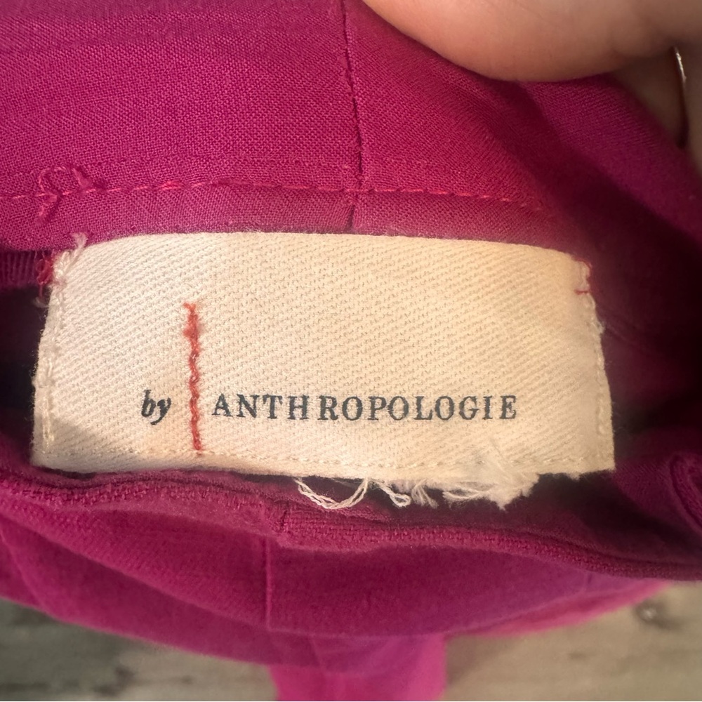 Anthropologie Wide Leg Corset Pants Orchid Purple High Waist Pleated Size 2 - Picture 9 of 9